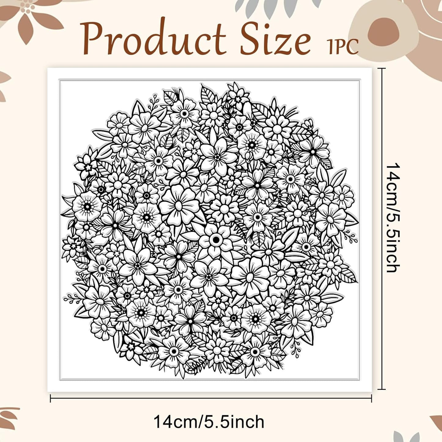 CHGCRAFT Flower Pile Polymer Clay Texture Sheets Flowers Silicone Texture Stamp Clay Texture Mat Modeling Pattern Pad Texture Sheets for Jewelry and Clay Earrings Tools, 5.5x5.5 inch