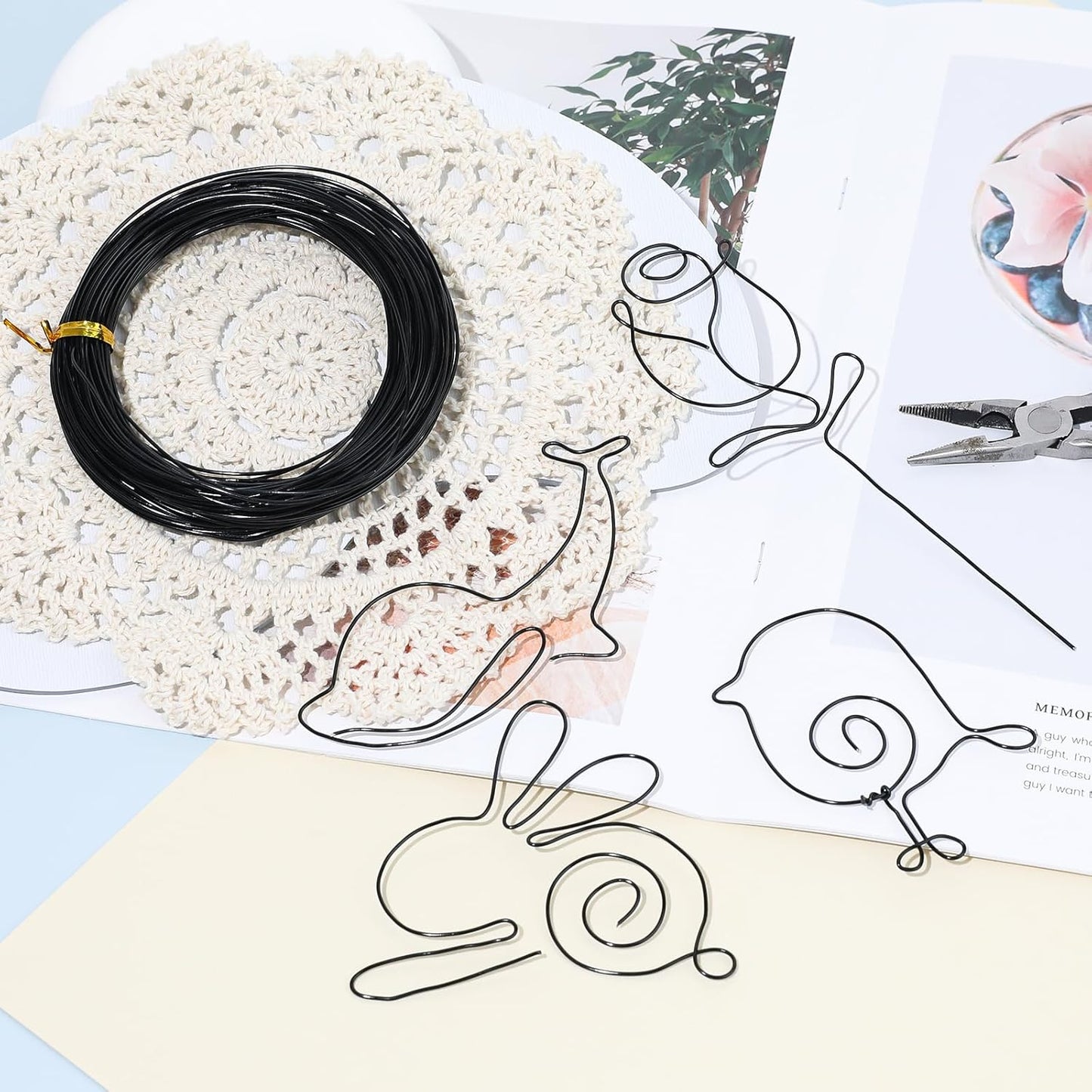 Cobee 18 Gauge Aluminum Wire for Jewelry, Craft, and Wreath Making - Bendable Beading Wire (1mm x 30m, Black)