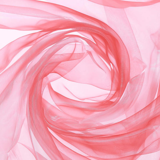 MECCANIXITY Iridescent Sheer Organza Fabric, 10 Yards x 59 Inches Solid Holographic Shiny Fabric Organza Cloth for Wedding, Curtains, Costume, Photo Background, Gradient Watermelon Red