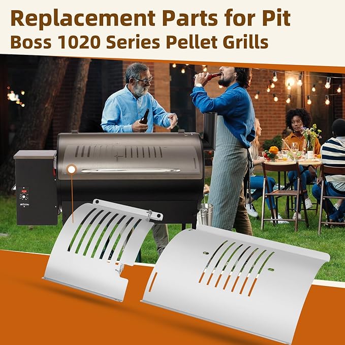 PB1285KC Flame Broiler Kit for Pit Boss KC Combo Pellet Grills, PB1285KC Replacement Parts Compatible with Platinum KC(PB1285KC), PB1020NX, Charleston 1020 Series, Includes Main Plate, Sliding Lid