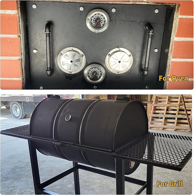 Stainless Steel BBQ Smoker Air Vent - Adjustable Grill Damper for Controlling Airflow - Replacement Parts for Grill and Smoker Vents - 2 Packs
