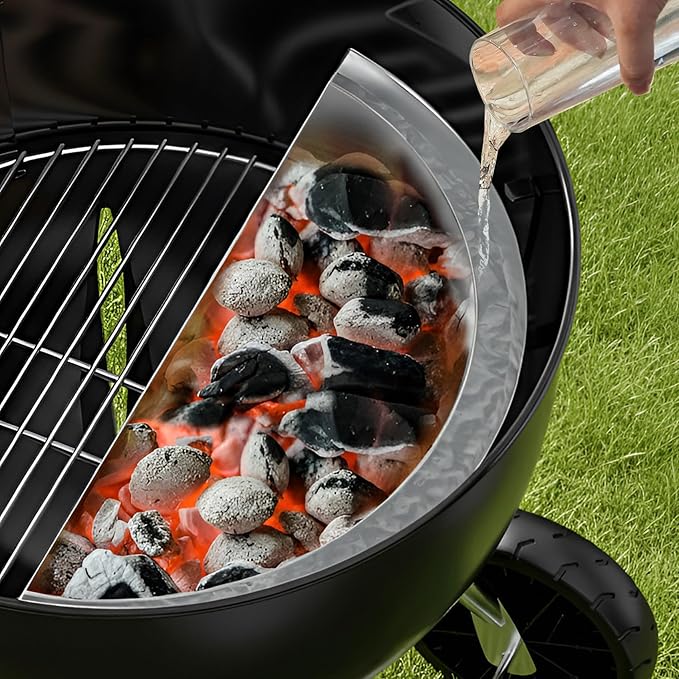 onlyfire Charcoal Basket, Grill Basket with Water Reservoir, Stainless Steel Coal Briquet Holder for Weber 22/26 Inch Kettle Grills and Other Similar Charcoal Grills
