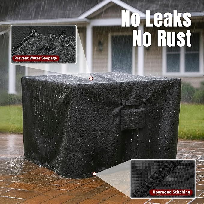SHINESTAR Square Fire Pit Cover, Fits for 28-32 Inch Fire Pit Table, Waterproof and Windproof, 32 x 32 x 24 Inches, Black