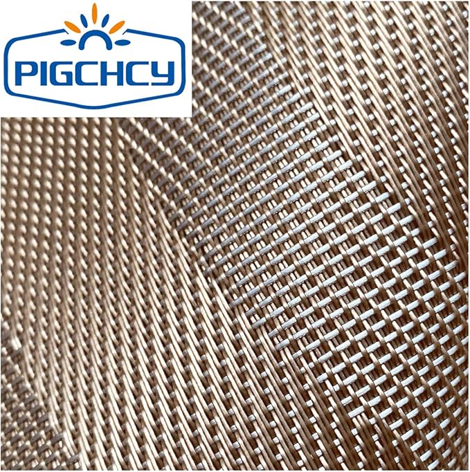 PIGCHCY Round Placemat Set of 6 Heat Resistant Vinyl Washable Kitchen 15 inch Placemats for Home Indoor Outdoor Party (6pcs, Champagne)