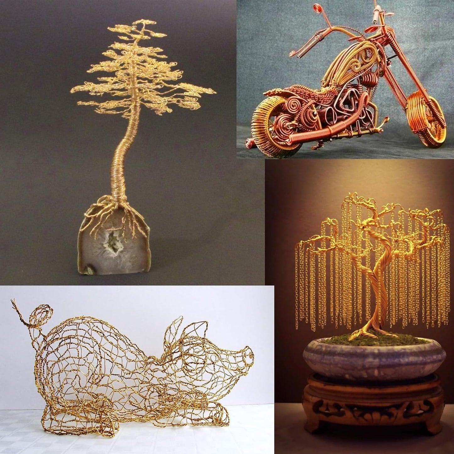 Aluminum Craft Wire, 95 Feet 2.0mm/ 14 Gauge Gold Bendable Soft Metal Aluminum Wire Roll Bulk for DIY Crafts Sculpting Jewelry Making