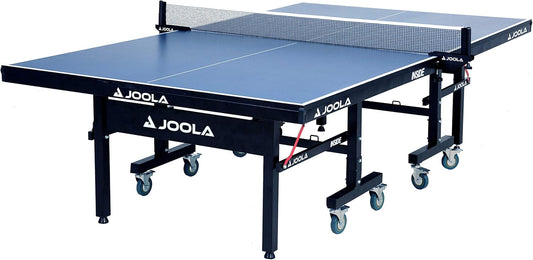 JOOLA Inside Professional MDF Indoor Ping Pong Table with Quick Clamp Table Tennis Net and Post Set - 10 Minute Easy Assembly - Tournament Quality - Foldable with Single Player Playback Mode