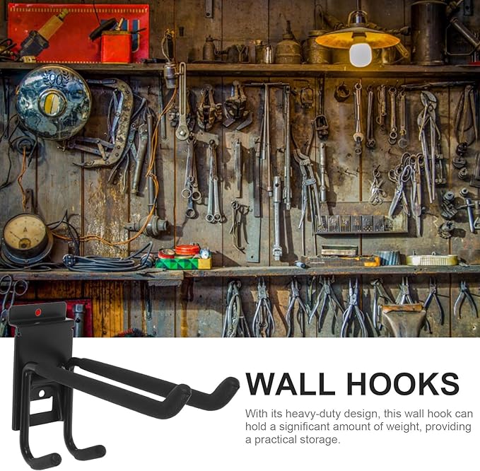 Heavy Duty Garage Wall Hooks Multi-Function Utility Storage Hook Heavy-Duty Metal for Garage and Garden Tools Organization
