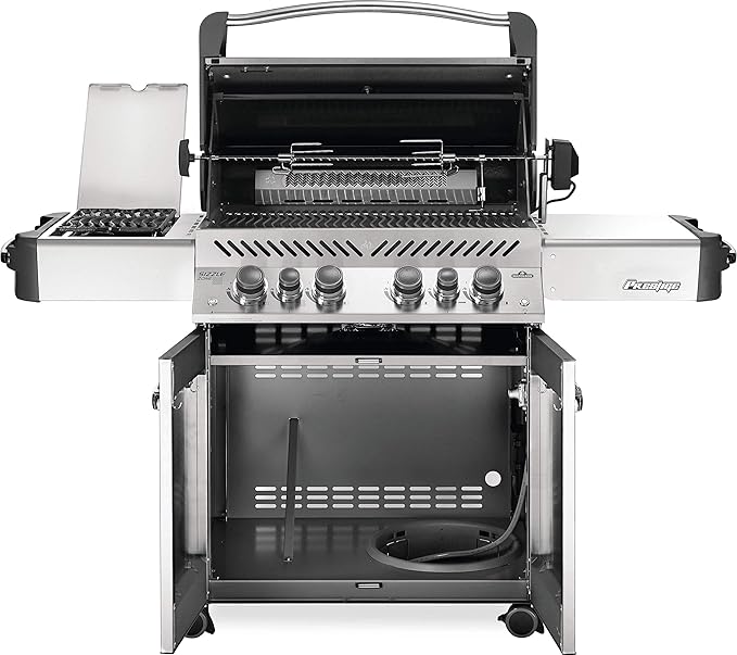 Napoleon P500RSIBNSS-3 Prestige 500 RSIB Natural Gas Grill, sq. in + Infrared Side and Rear Burner, Stainless Steel
