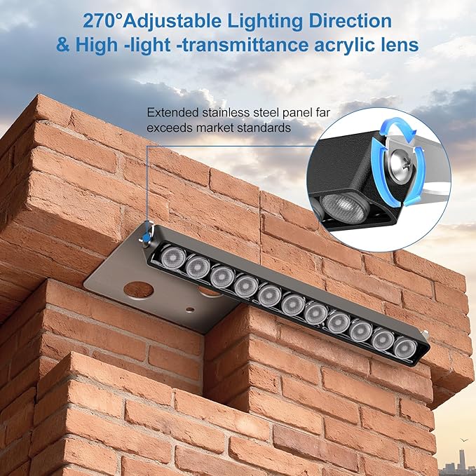 12W Retaining Wall Lights LED Hardscape Lighting Low Voltage Step Lights Warm White Waterproof Outdoor LED Landscape Lighting for Front Door Yard Garage Deck Step with Photocell Sensor 7.8 Inch 8 Pack