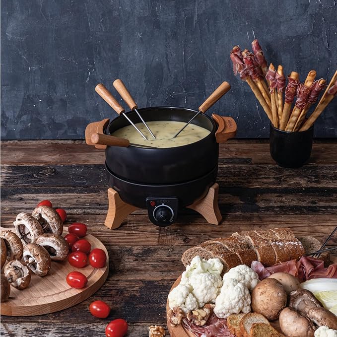 Boska Electric Fondue Set Party 2.3 L - Electric Fondue - For Cheese Fondue, Chocolate Fondue, Hotpot - Temperature Control - 2.3 Litres - Fondue Device