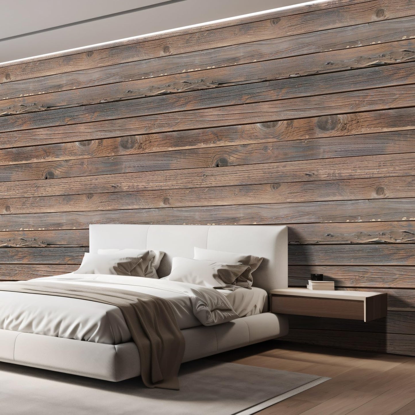 wall26 Wall Sticker/Wall Mural Horizontal Brown Vintage and Retro Wood Textured, Not Peel and Stick, Non-Woven Wallpaper Decorative for Bedroom, Living Room, Office - 132x192 inches