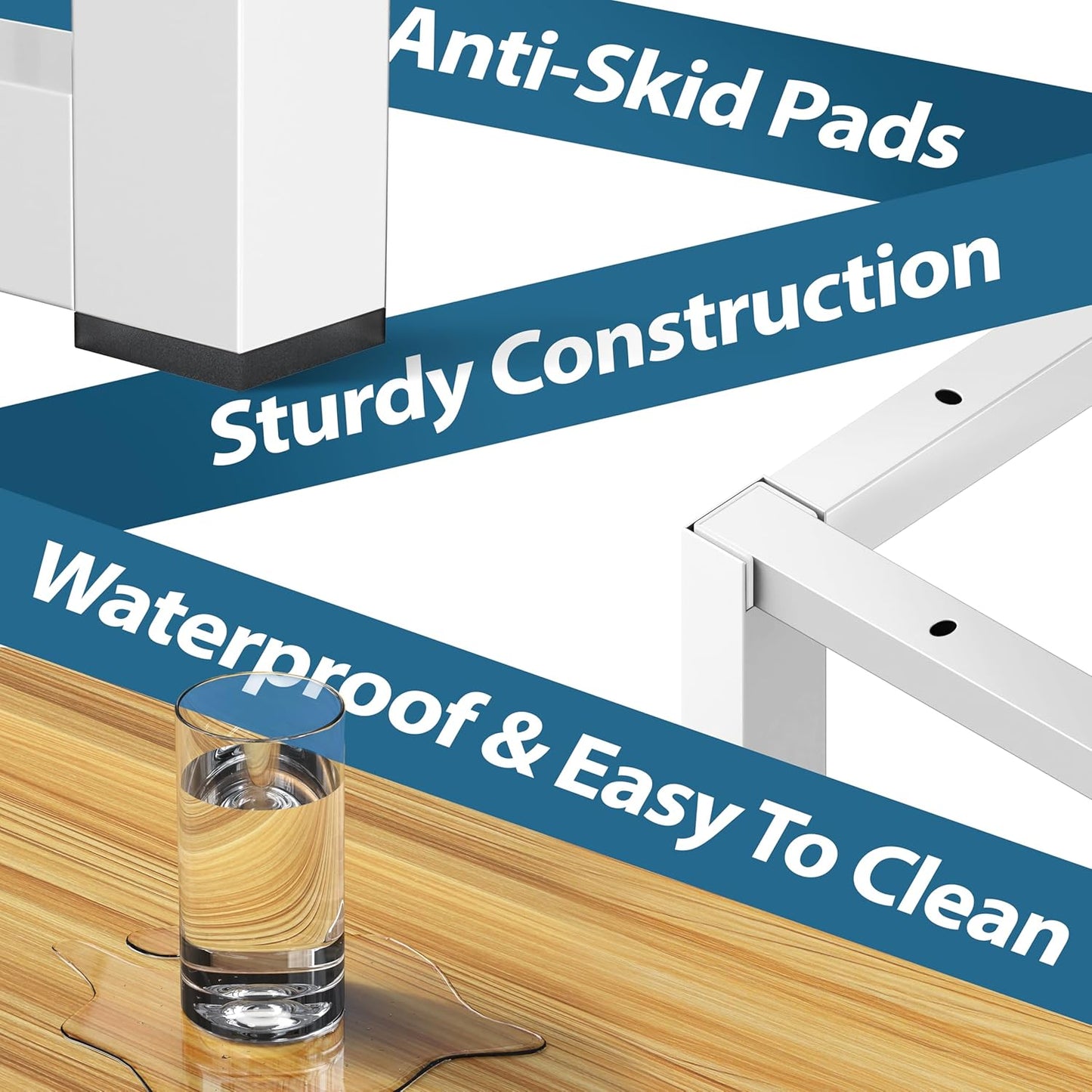 SHW Mission 55-Inch Home Office Computer Desk, Oak