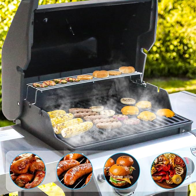 69866 Stainless Steel Warming Rack for Weber Spirit I & GS4 Spirit II 200 Series Spirit E210 S210 E220 S220 Gas Grill with Up Front Control Model (2013 and Newer),Replace for Weber 69866 67026