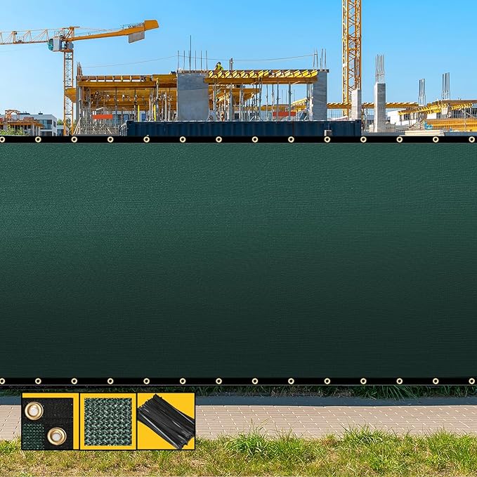 Customized 8' x 108' Green Fence Privacy Screen,with Bindings & Grommets,Heavy Duty for Gardens,Backyard,Patio,Tennis Court,Pool,Construction Project, We Make Custom Sizes