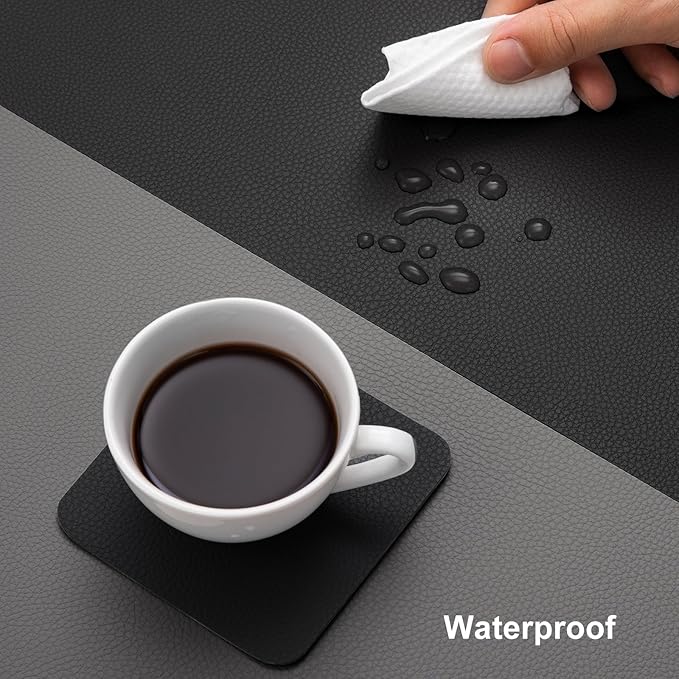 Myir JUN Table Runner Double Sided Vinyl Runner Table 55 Inch Long Runner for Table Washable Waterproof Non-Slip for Home Decorations Gray Black,12 x 55 inch