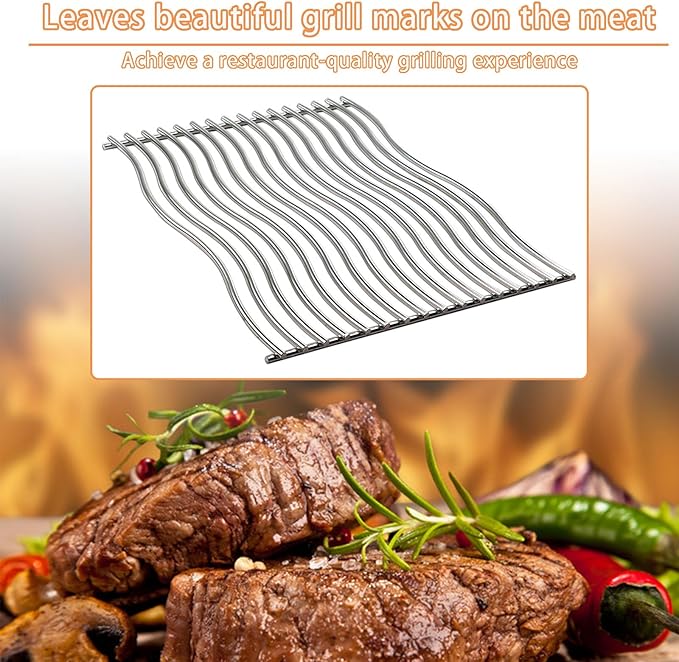 S8C011 Stainless Steel Cooking Grid Grates Replacement for Napoleon Prestige PRO 500, LEX 485 Gas Grill Models, Solid Rods Grill Grates, 17 3/4" x 27 1/2", 2 Pack
