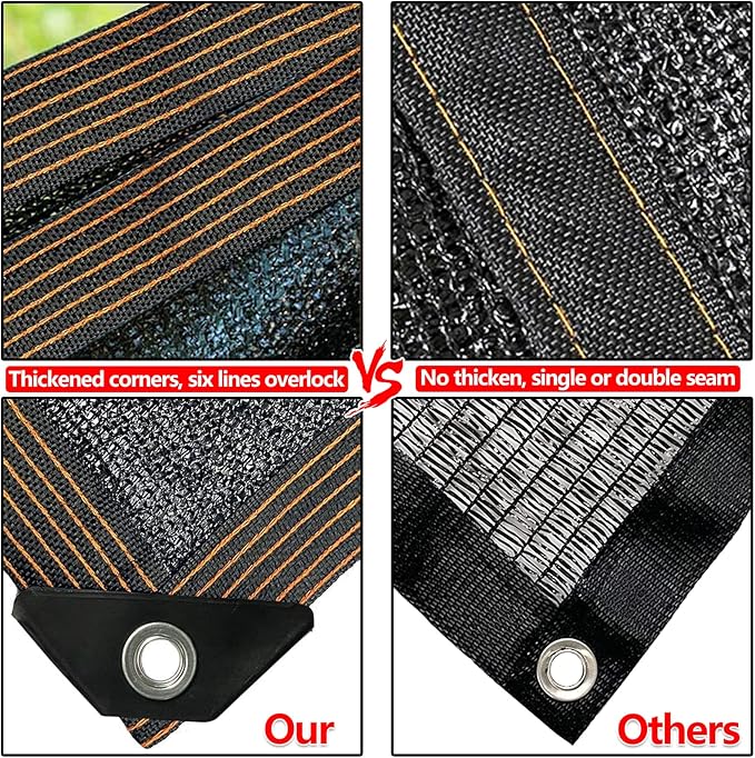 Shade Cloth 90% Sunblock Net for Garden Patio,Shade Sails -for Plants Greenhouse Outdoor Pergola Lawn, Easier to Hang Sun Protection Neting Cover for Kennel Chicken Coop, 10x12 FT