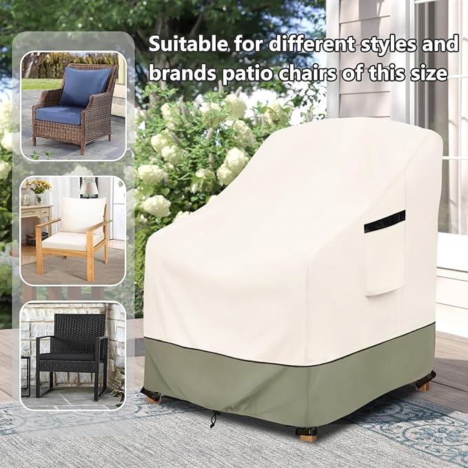 Outdoor Chair Covers 28" W x 30" D x 32" H,600D Heavy Duty Waterproof Patio Chair Cover,Outdoor Furniture Covers for Lawn/Garden Chiar