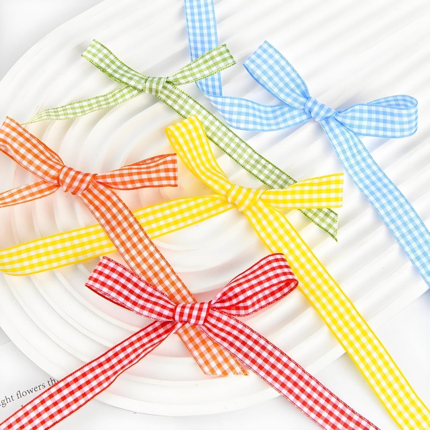 Classic Gingham Checkered Ribbon, Assorted Colors Premium Polyster Plaid Checkered Craft Ribbon for Gift Wrapping, DIY Projects, Hair Bows,Scrapbooking & Party Decor (Orange, 3/8x50Yd)