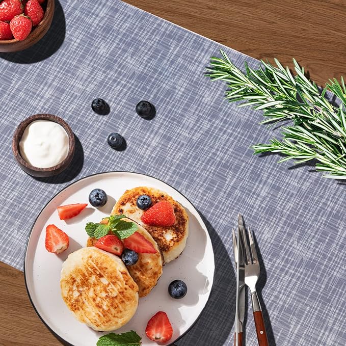 Trivet Table Runner Hot Plates Mat 12 X 40 Inch Heat Resistant Table Protector Waterproof Decorative Farmhouse Kitchen Trivets Counter Heat Proof Placemats for Hot Dishes (Grey)
