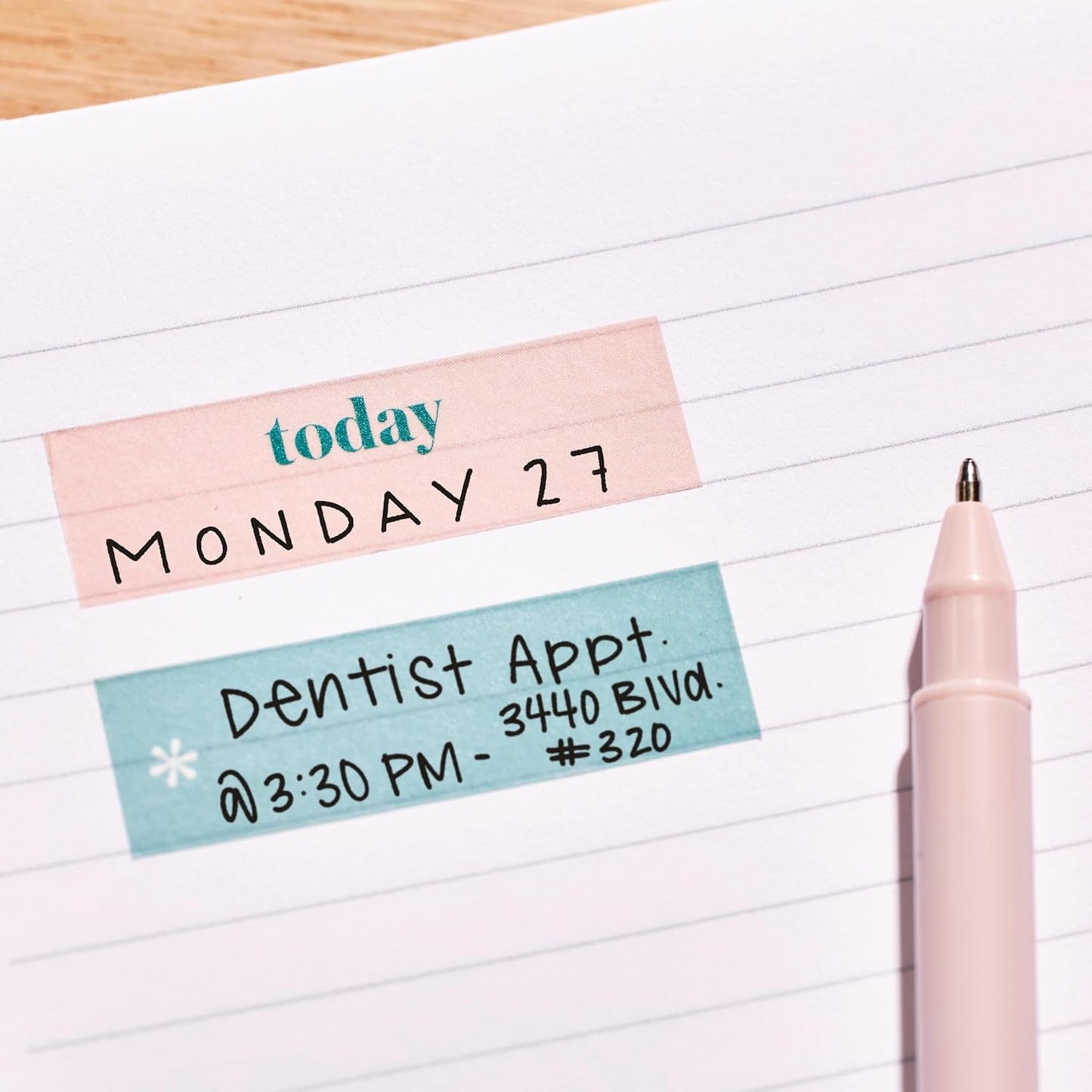 Erin Condren Colorful Washi Tape Sticker Pack | Set Reminders, Goals, and Tasks, in Style. 6 Designs, 10 Stickers Each, 60 Washi Strips Total