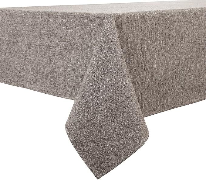 BALCONY & FALCON Square Tablecloth - Small Waterproof Table Cloth, Wrinkle Resistant Table Cover Linen Fabric Tablecloths for Dining Kitchen Wedding and Outdoor Decoration (Taupe Gray, 47"x47")