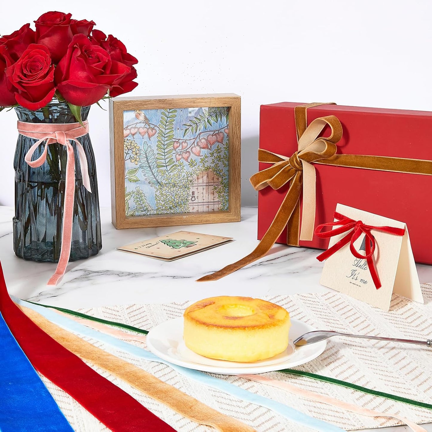 1/4" X 20 Yards Silver Grey Velvet Ribbon for Christmas Tree Wreath Decoration Handmade Crafts Ornaments Gift Wrapping & Bow Making