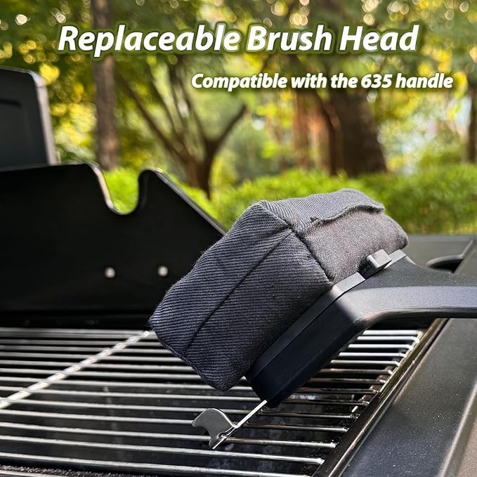 Grill Cleaning Heads - Bristle Free Grill Brush Replace Head for Outdoor Grilling Steam Cleaner Tool, Gifts for Men Dad BBQ Lovers - Black(G635)