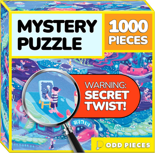 Odd Pieces Jigsaw Puzzles 1000 Pieces - Magic Mystery Story Secret Ending Puzzle - Perfect Game Night for Adults & Kids - Ocean Theme Challenging (Beyond The Kelp)