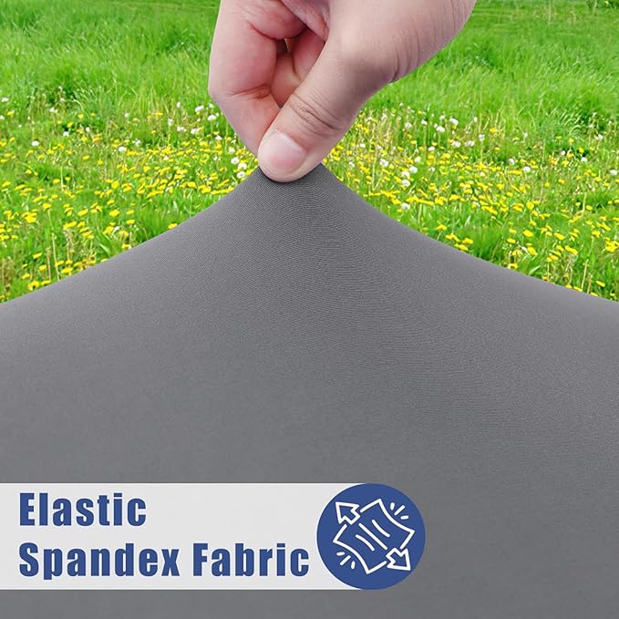Spandex 6 Foot Rectangle Table Cloth 6 Pack, Elastic Fitted Tablecloths for Picnic, Stretch Washable Patio Table Cover for Outdoor, Camping, Banquet and Parties (Grey, 30"x72")