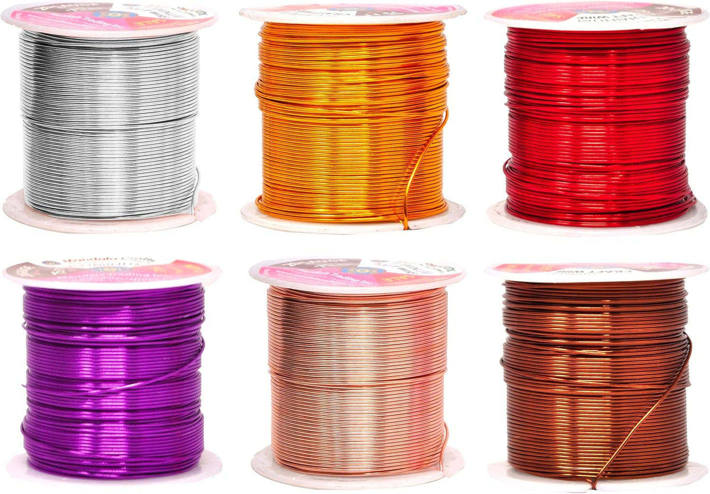 Mandala Crafts 20 Gauge Anodized Aluminum Craft Wire for Jewelry Making - 450 FT Colored Flexible Silver Copper Purple Gold Brown Red Wire - Bendable for Bonsai Armature Crafting Sculpting