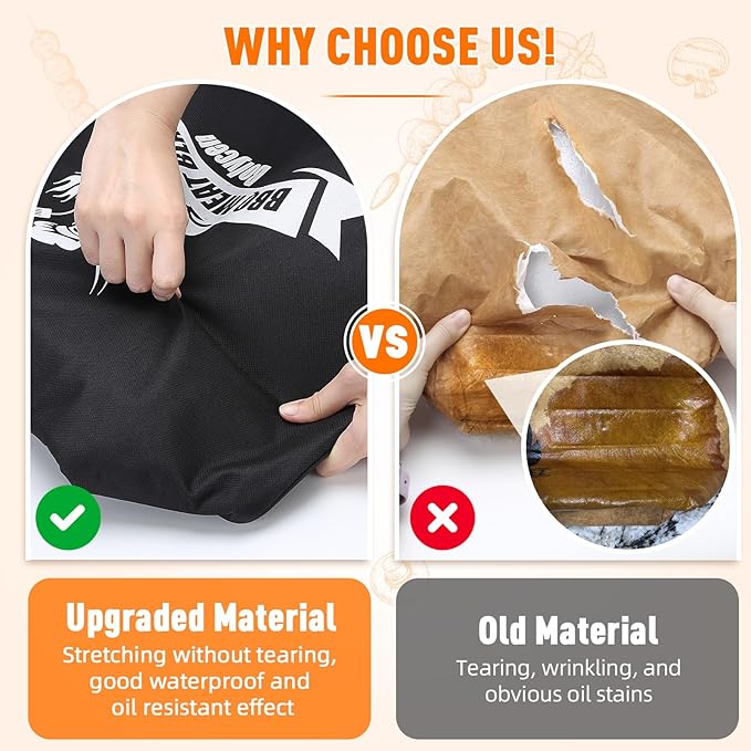 Upgraded BBQ Blanket for Resting Meat - Smoker Accessories Brisket Blanket - Insulated Meat Resting Bag with Wide Mouth for Steak/ Pork Shoulder/ Turkey - Valentines Day Gifts - Birthday Anniversary BBQ Accessories Grilling Gifts for Men Dad Husband(21...