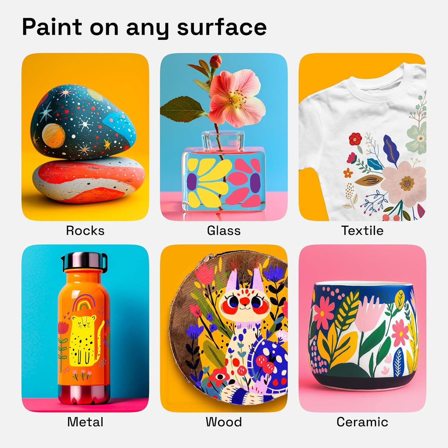 ARTISTRO 24 Dual Tip Brush + Fine Acrylic Paint Markers - Easy for All Ages & Levels Paint Pens for Fabric, Rock, Glass, DIY - Halloween Pumpkin Painting Kit, Art Supplies, Christmas Gift