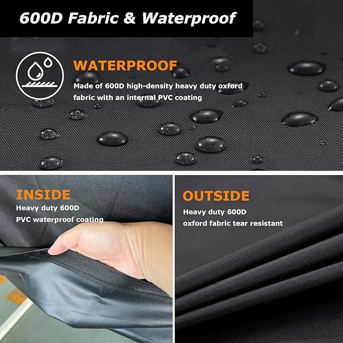 Griddle Cover for Blackstone 36 Inch Griddle with Hood 5482, Heavy Duty 600D Waterproof Flat Top Gas Cover for Blackstone 4 Burner Griddle Accessories with Strap,Black