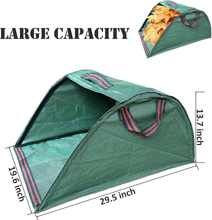 Trash Bag Holder Outdoor Leaf Bag Support Stand with 15 PCS 39 Gallon trash bags Leaf Collector | Metal Frame Holder for 30-45 Gallons Bags for Camping Leaves Gardening Parties