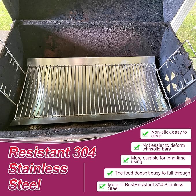 P0350H (1-Pack) 27 inches Steel Ash Pan with 19 3/4" Grid Grates for Chargriller Charcoal Grill 1224, 1324, 2121, 2222, 2727, 2828, 2929, Chargriller 200048,Charbroil 1730205