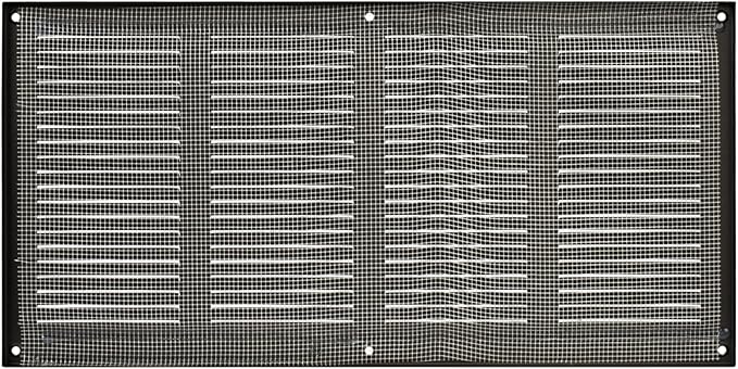 Repa Market Air Vent Cover 16x8 Inch (Outer Dimensions) Anthracite Galvanized Steel Louvered Grill Cover with Mesh Screen/Wall or Ceiling Vent/HVAC Register for Indoor and Outdoor Ventilation