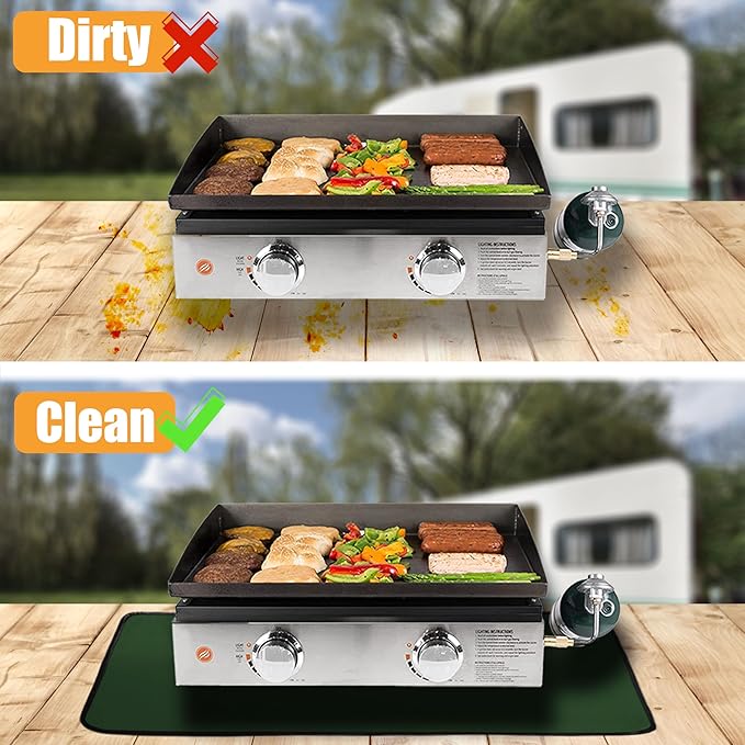 Blackstone Griddle BBQ Mat - Heat Resistant, Fireproof, Protects Outdoor Grill Table and Indoor Fireplace - 0.04in Thickness