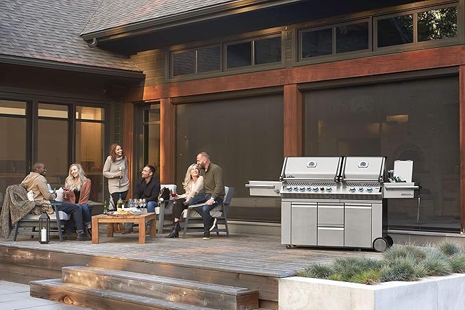 Napoleon PRO825RSBINSS-3 Prestige PRO 825 RSBI Natural Gas Grill, sq.in. + Infrared Rear & Bottom Range Burner, Stainless Steel