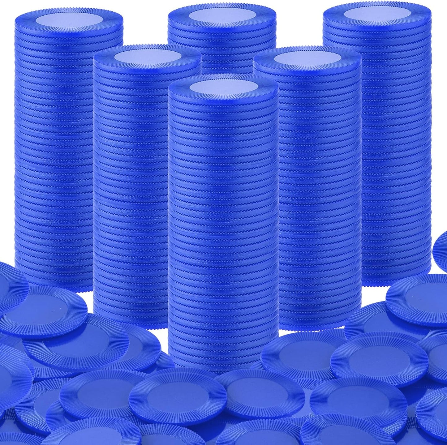 Coopay 1000 Pieces Plastic Poker Chips, Bingo Chips Bulk Learning Counters Disks Poker Card Game, Counting Markers for Math Practice, Game Tokens and Teaching Rewards, 25 mm/ 1 Inch (Blue)