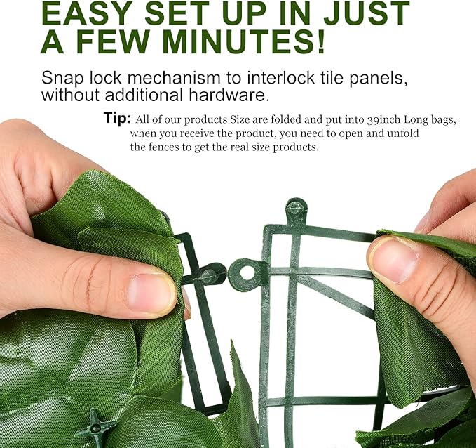DearHouse Artificial Ivy Privacy Fence Wall Screen, 59x177.1inch Artificial Hedges Fence and Faux Ivy Vine Leaf Decoration for Outdoor Garden Decor