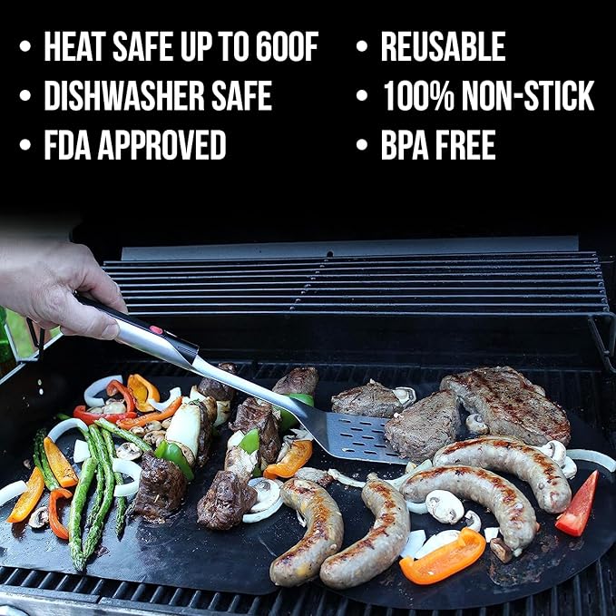 Grill Light Grill Spatula & Grilling Mats Gift Set | Restaurant Grade Stainless Steel | LED Light to Grill in The Dark | Waterproof & Dishwasher Safe | Camping Barbecue Grilling Spatula