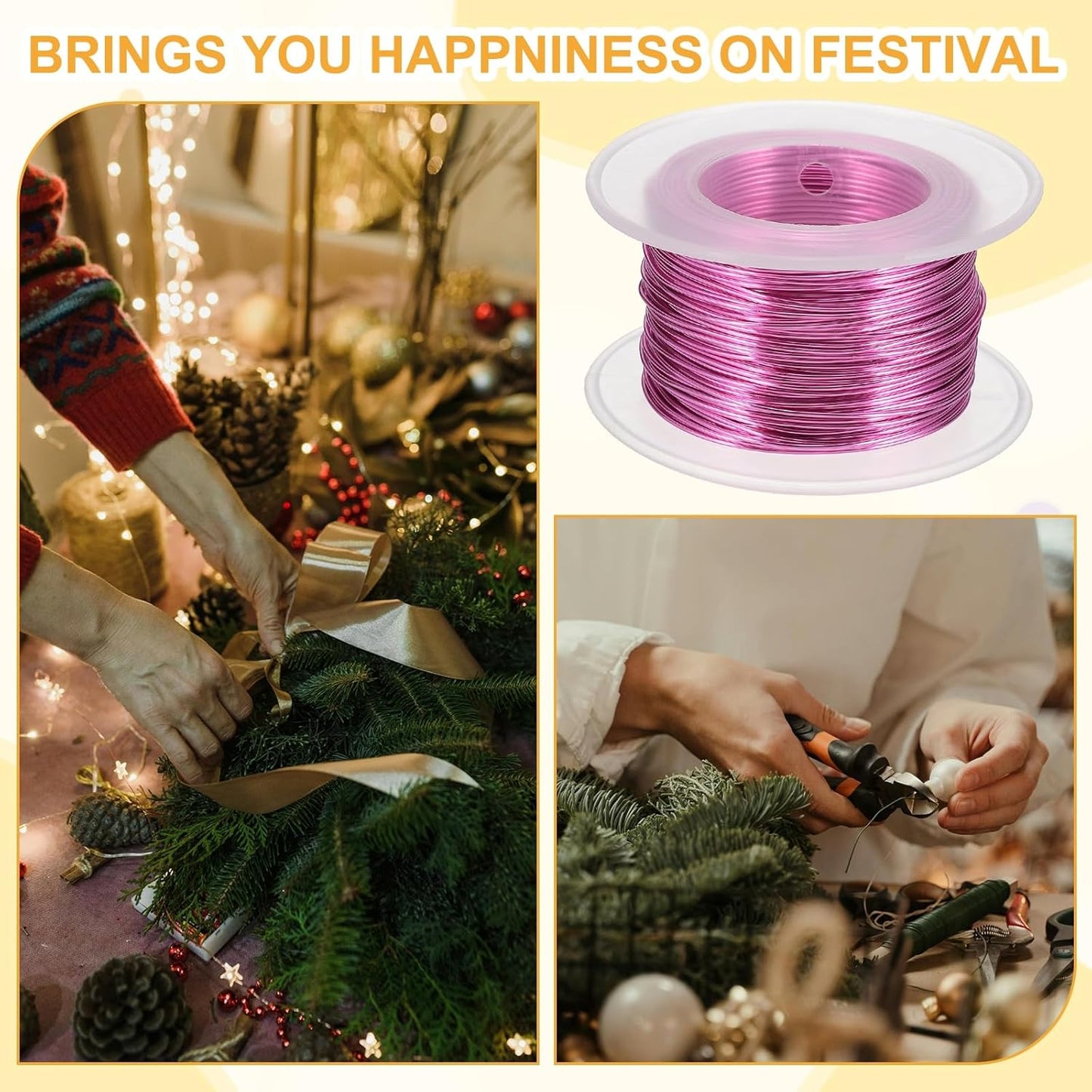 uxcell 20 Gauge / 0.8mm Anodized Aluminum Wire for Jewelry Craft Making, 102 Feet Bendable Flexible Wire for DIY Home Decor Gardening Sculpture, Dark Pink