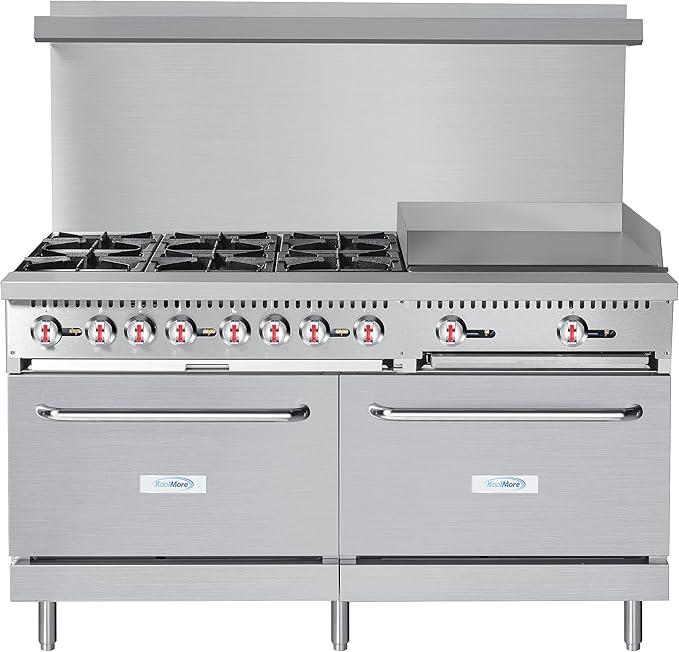 KoolMore 60 in. 6 Burner Commercial Natural Gas Range with 24 in. Griddle (KM-CRG60-NG)