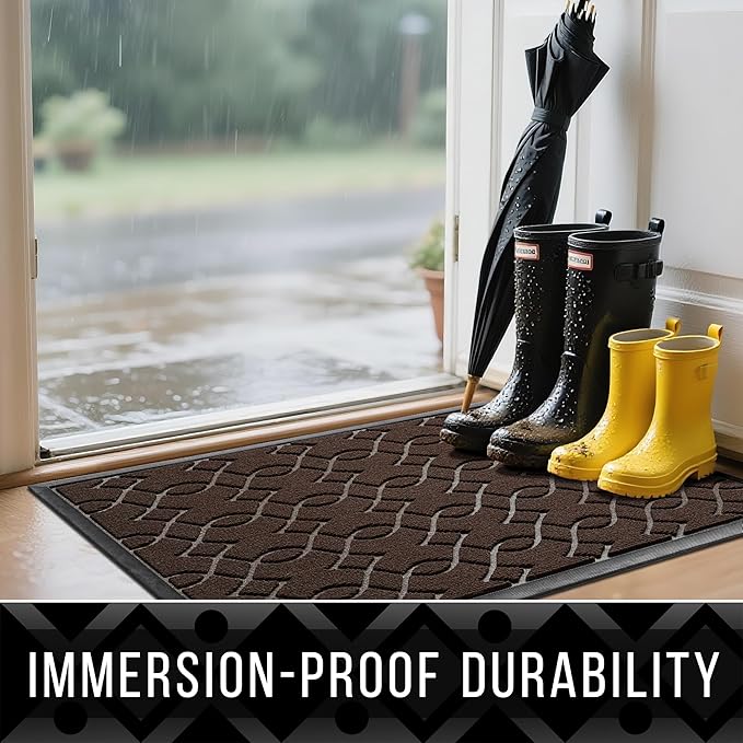 Yimobra Outdoor Runner Rug 72x24, All-Season Waterproof Doormat Outdoor Entrance, Heavy Duty Non-Slip Outside Commercial Grade Door Mat, Easy Clean, Coffee