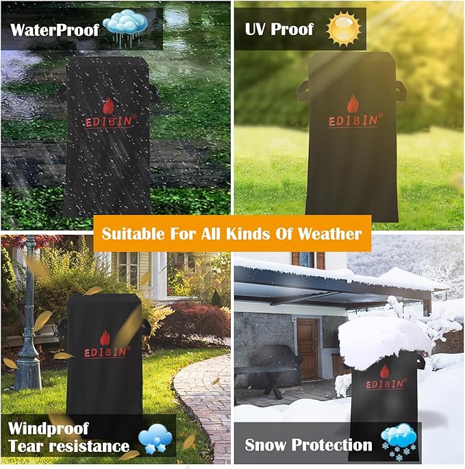 Smoker Grill Cover Fit for East Oak 30" Digital Electric Smoker,Heavy Duty 600D Square Smoker Grill Cover for East Oak 30 inch Electric Smoker