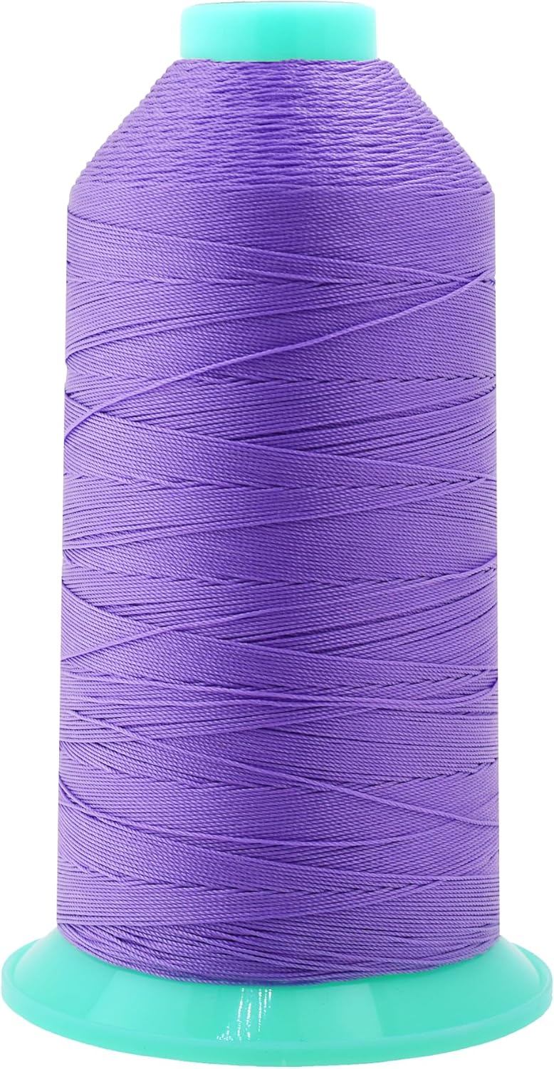 Mandala Crafts Bonded Nylon Thread Lilac Heavy Duty Sewing Threads - 1250 YDs Size 138 420D T135 Tex 135 Thread for Leather Jeans Weaving Outdoor Marine Upholstery Threads
