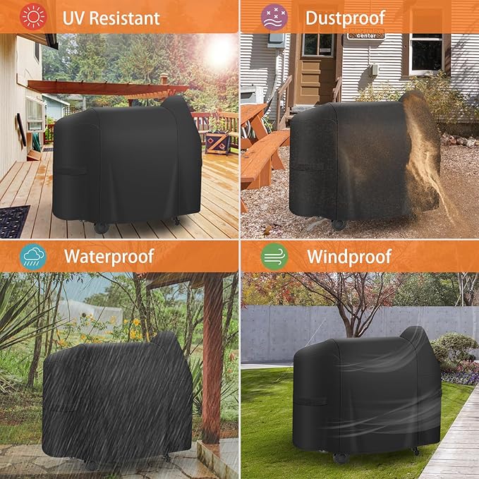 i COVER 600D Grill Cover for Pit Boss 820-850 Series, Heavy-Duty Premium Canvas BBQ Covers for PitBoss Smoker, Wood Pellet Cover for Pit-Boss Z-Grill 700, 820 Deluxe, Pro 850