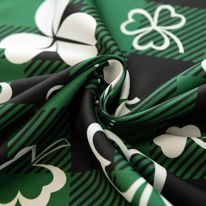 Green Gingham Shamrock Plaid Tablecloth - St. Patrick's Day Rectangular 58x102 Inch Water Resistant Table Cloth for Indoor/Outdoor Use - Holiday Table Cover for Kitchen and Parties