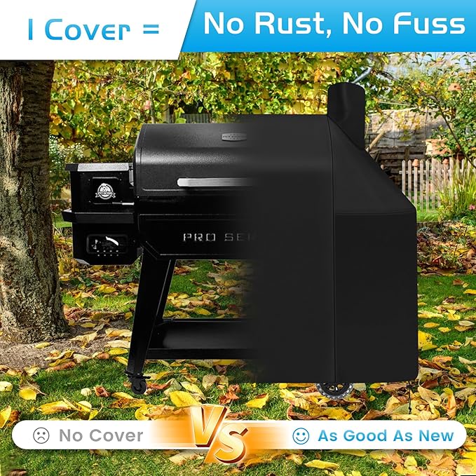 Grill Cover for Pit Boss 1600 Pro Series Elite Wood Pellet Smoker Parts Outdoor Accessory PB1600PS1 Sportsman PB1600SPW 600D Heavy Duty Anti-Fade Waterproof 30939 31818
